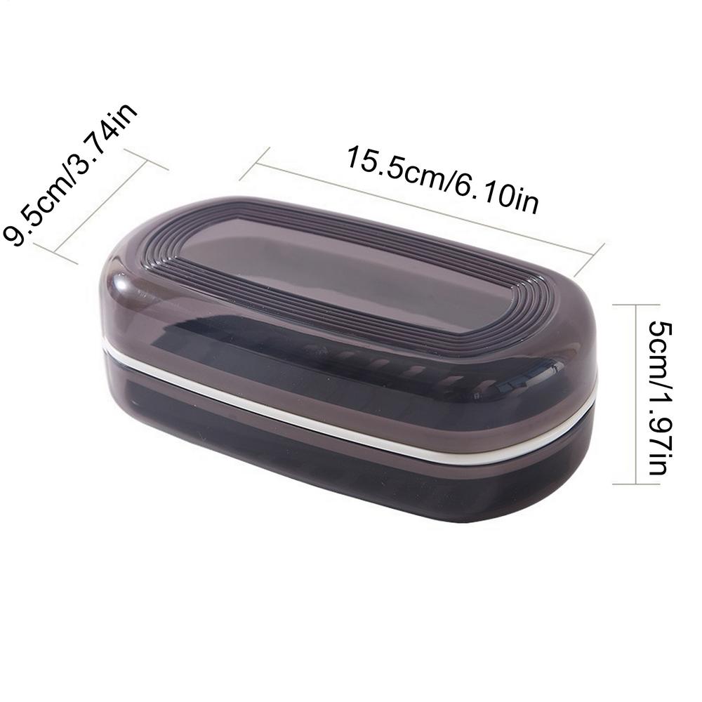 

Travel Soap Box Portable Soap Box Double-Layer Draining Dish Tray For Vacation Outdoor Road Trips Hotel College Dorms Camping чорний