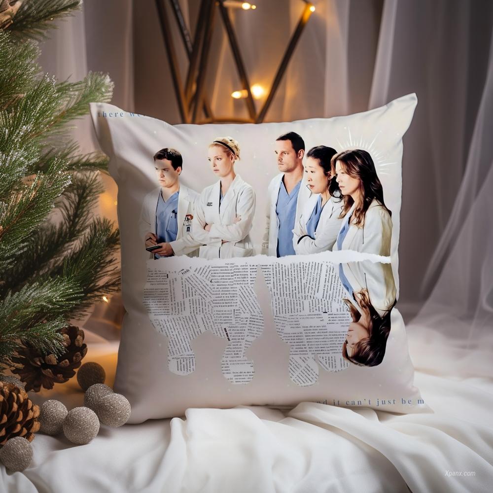G-Greys Anatomy Cushion Cover Premium Comfort Reversible Pillow Cove -Two in One Design for Any Room & Car Interior
