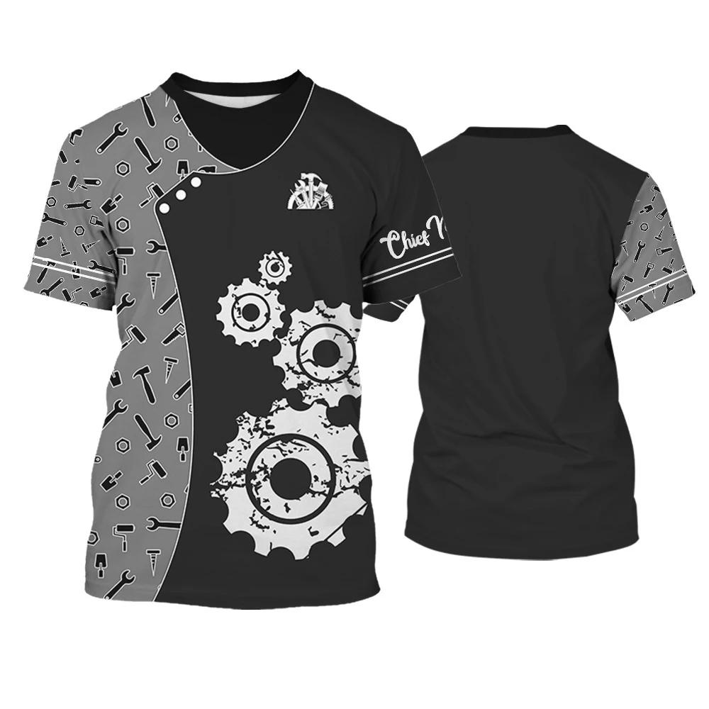 Koszulki Chief Mechanic Mechaniczny nadruk 3D Mężczyźni Kobiety Moda Oversized Krótki rękaw T-shirt Cosplay Koszulki Topy Mundur Odzież