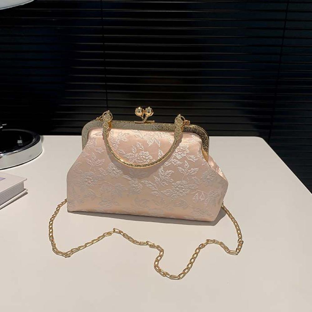 Clasp Frame Embroidery Chinese Style Handbag Purse Ladies Clutch Bag Girls