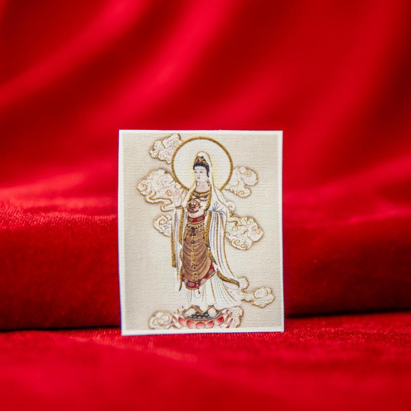 Taoist Buddhist Immortal Gold-Painted Thangka Canvas: Ksitigarbha, Lao Jun, Guanyin