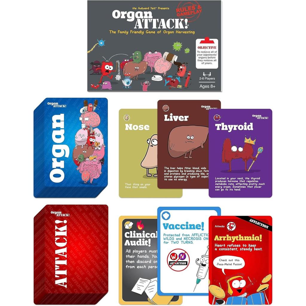 Organangriff Lustiges Familienkartenspiel Anatomie- und Organ-Themen-Partyspiele