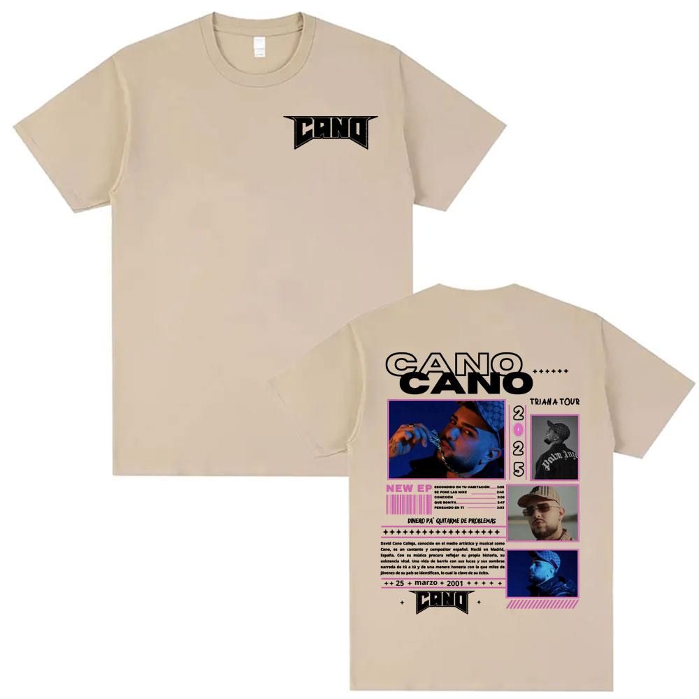 Rapper Cano Triana Tour Album 2025 Printed Tshirts for Unisex Unisex Harajuku Hip Hop Street Tshirt Casual Cotton Oversized T Shirt
