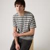 Levis American Vintage Short Sleeve Striped Logo Drop Shoulder Pullover T-Shirt Men T-Shirts Gray A0637-0199