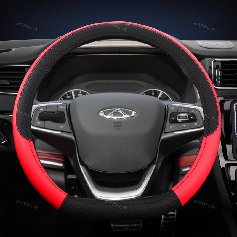 Car Steering Wheel Cover 38cm Leather For Chery Tiggo 8 Arrizo 5 Pro Gx 5x eQ7 Chery Tiggo 7 Pro 2018   Auto Accessories