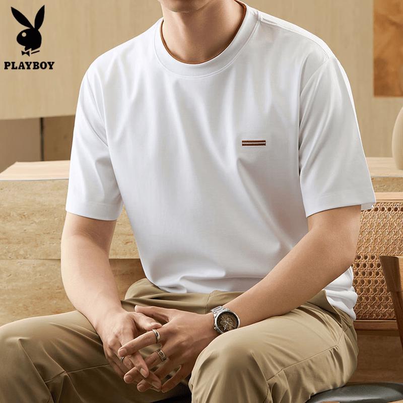 

Playboy Men s Solid Color Short Sleeve T-Shirt 2XL