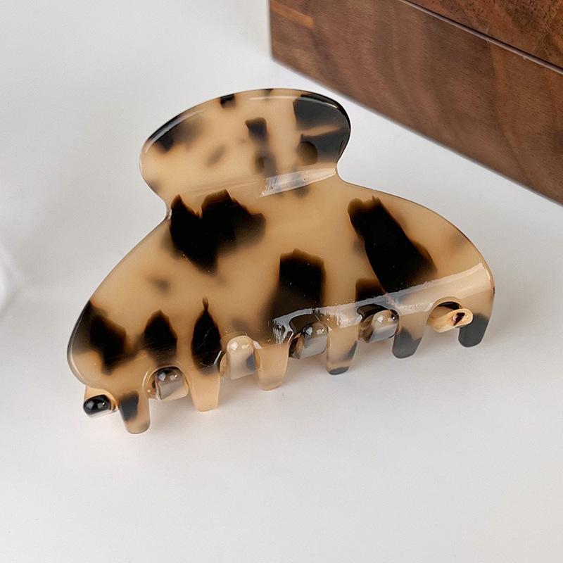 Fashion Acetate Leopard Print Hair Claws Geometric Crab Shape Clamp Styling Hair Clips for Women Girls Solid Hairpins Headdress