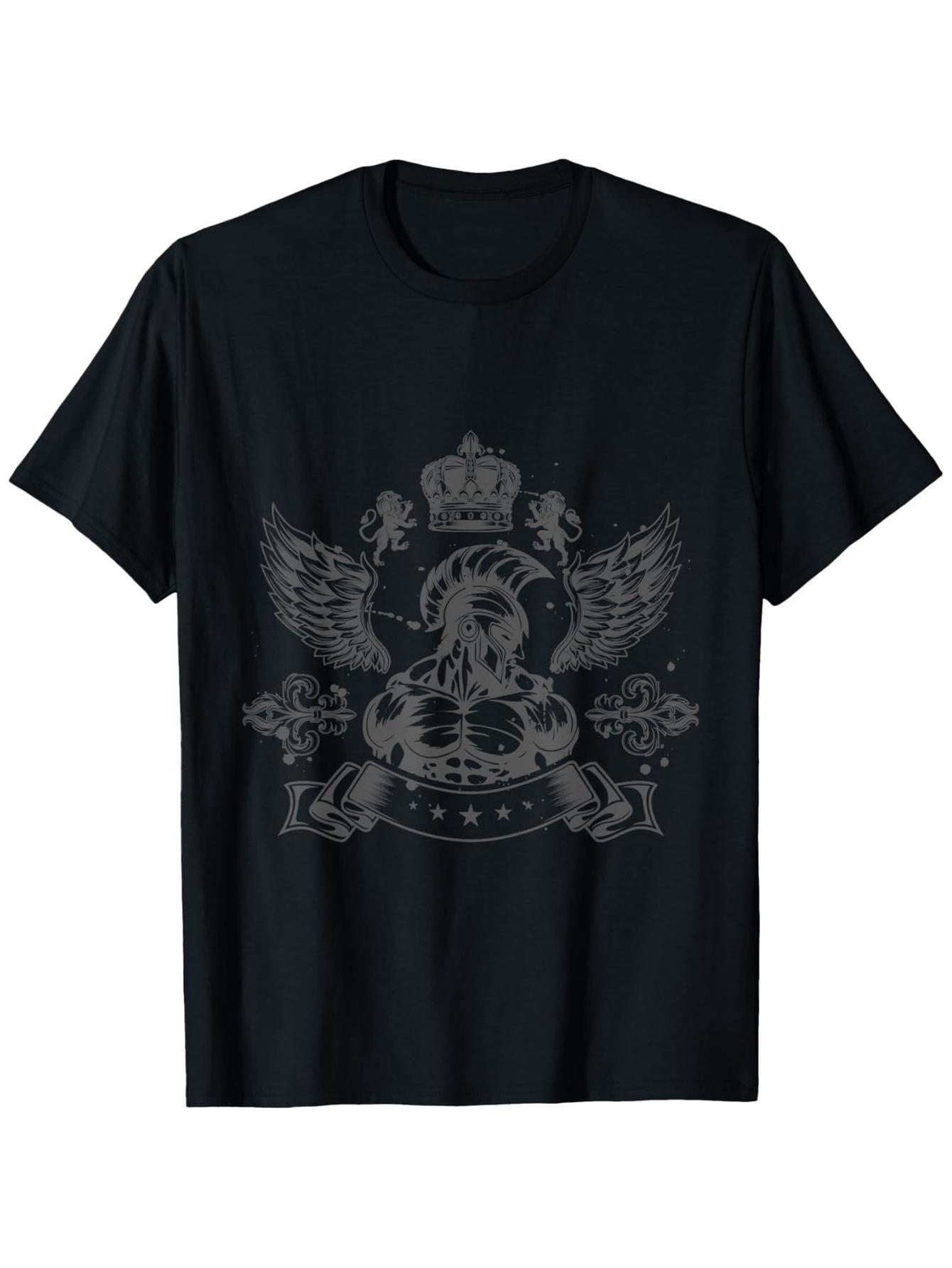 

Gladiator Warrior Spartan Gym Fitness Sparta 300 Workout pattern 100 cotton Oneck shortsleeved mens printed Tshirt S