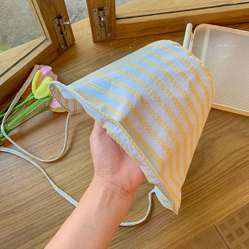 Striped Bucket Hat For Women Summer Sunscreen Big Brim Foldable Sun Cap Breathable Sunscreen Fisherman Hats Gifts