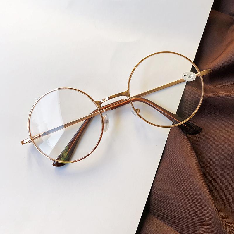 Shatar Retro Fashion Reading Glasses Ultra Light Circular Presbyopia Glasses With High-Definition Large Frame For Men And Women