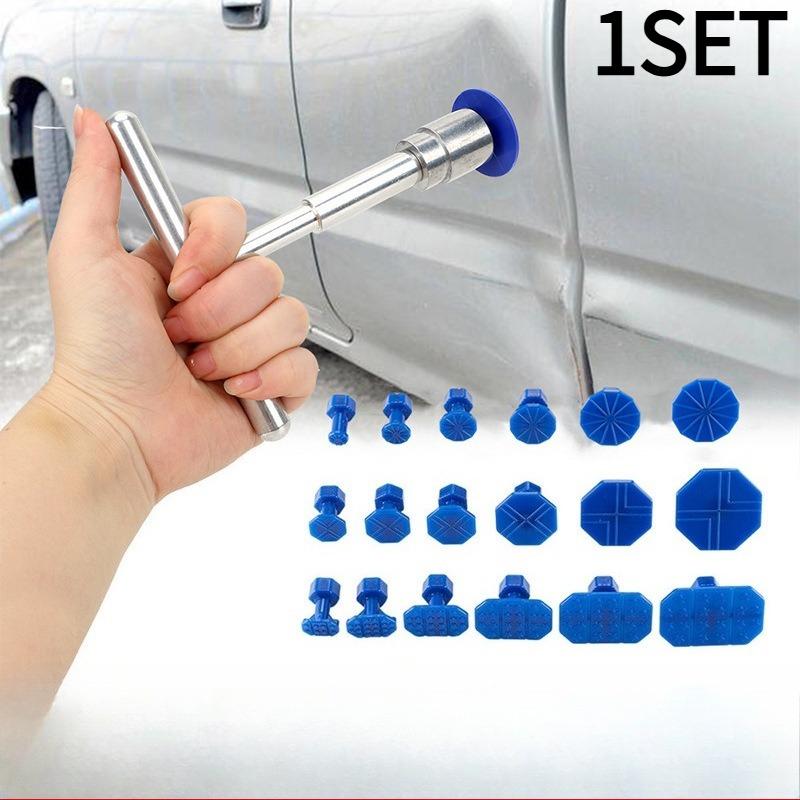 1SET Car Dent Repair Tool, Silver T-Handle with 36 Blue Car Dent Drawrings, Affordable, Rugged, Industrial Quality