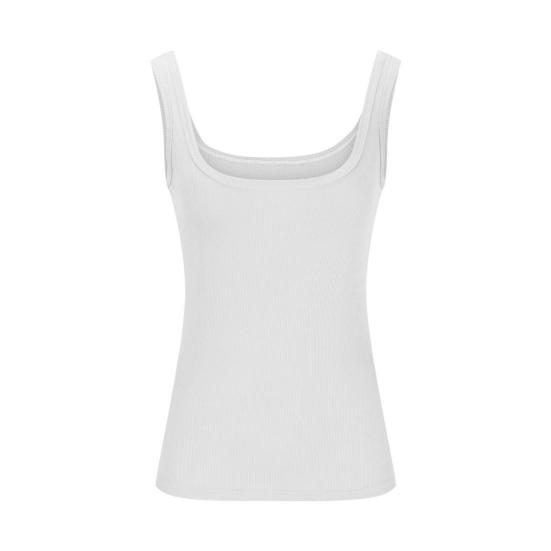 Women Tops U-Neck Sleeveless Slim Fit Solid Color Tank Tops Ribbed Elastic Summer Casual Vest