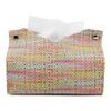 Facial Tissue Dispenser Box Paper Cover Countertop Napkins Storage Organizer Unique Paper Holder Home PU Woven Container