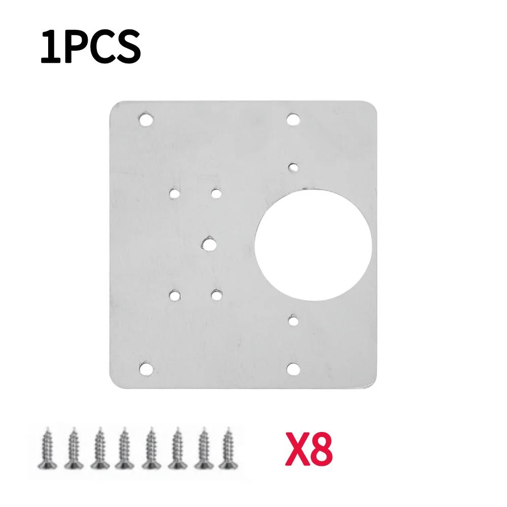 1-10Sets Stainless Steel Hinge Repair Plate Kits Cabinet Door Hinges Mounting Tool with Screw Flat Fixing Brackets Hardware Tool