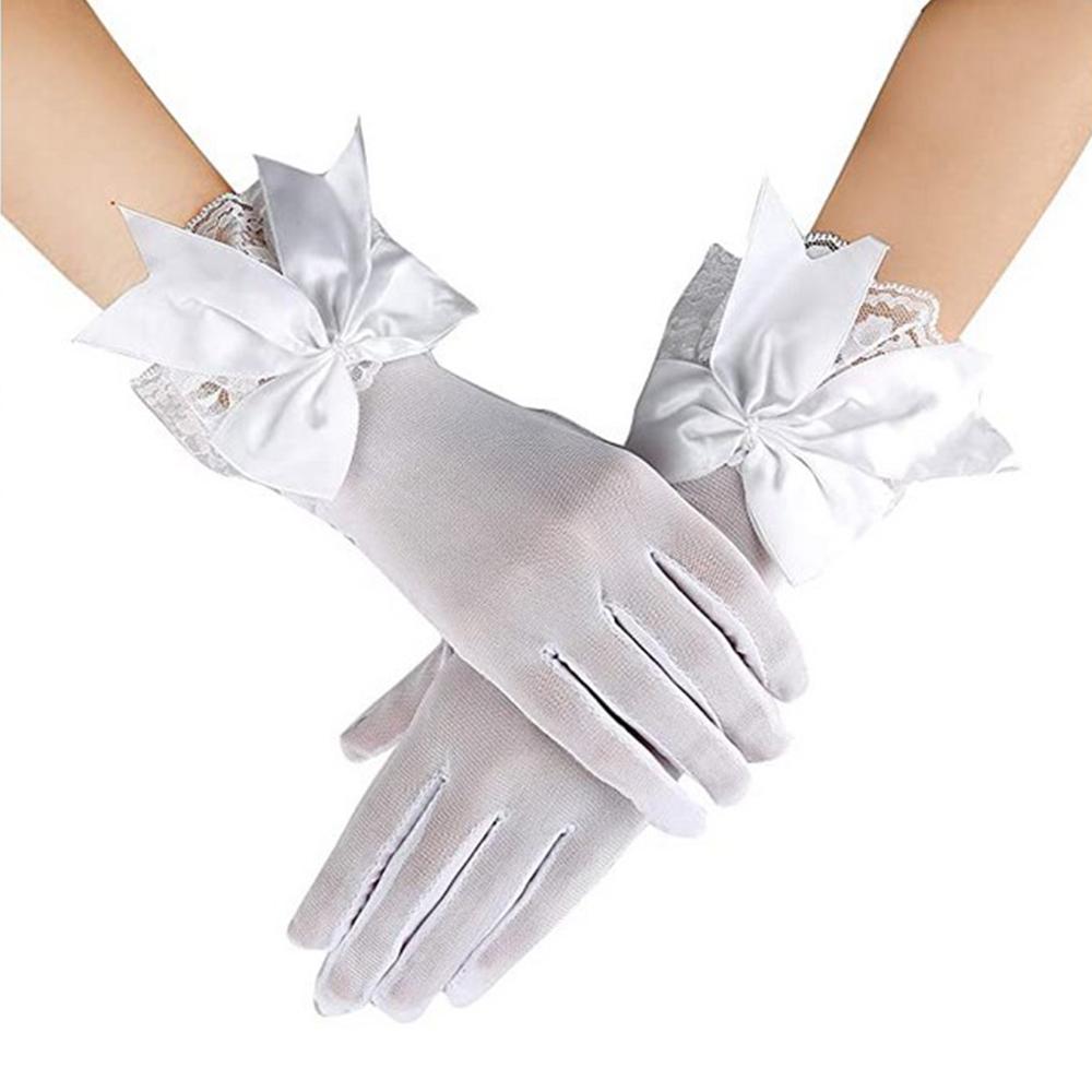 Women Wrist Gloves Parties Cosplay Accessories Bride Mittens Mesh Gloves Lace Gloves Large Bownot