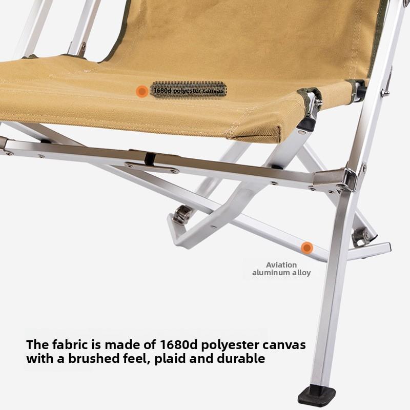 Aluminum Alloy Sea Dog Chair Foldable Portable High Back Recliner for Fishing Camping Outdoor Activities