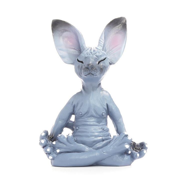 

Pensive Sitting Cat Resin Craft Garden Art Sculpture American Style сірий колір