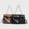 College-style Daily Tote Bag, Soft Leather Underarm Crossbody Handbag, High-end Commuting Bag