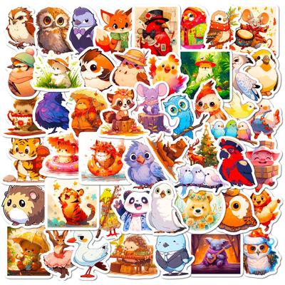 50 Fairy Tale Animals Creative Stickers Cartoon Animals Birds Graffiti