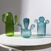 Creative Cactus Glass Vase Plant Hydroponic Flower Pot Desktop Decorative Item Simple Living Room and Bedroom Decorative Item