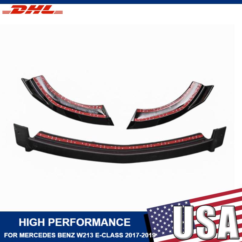 3PC VIP Style Front Bumper Splitter Lip Spoiler FOR MERCEDES BENZ W213 E-CLASS 2017-2019 Car Accessories Auto Parts