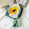 Mini Fake Sunflower Bouquet Handcrafted Artificial Soap Carnation Rose Floral Decoration Valentine's Day Anniversary Birthday Gift for Women Wife