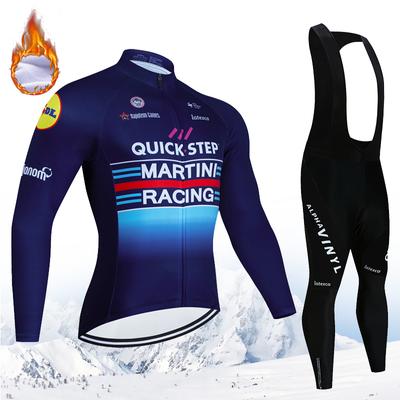 Conjunto de Maillot de Ciclismo de Manga Larga de Forro Polar de Invierno Team QUICK Step 2026 Ropa para Bicicleta MTB Ropa Ciclismo Traje de Maillot para Bicicleta de Carretera