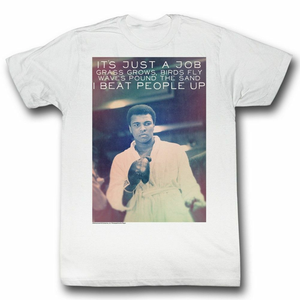 Muhammad Ali Neato White Adult T-Shirt L