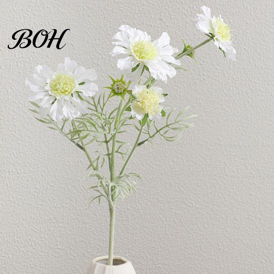 Faux Chrysanthemum Flowers Artificial Scabious with Bendable Long Stems, Realistic Bouquet for Living Room Flower Table Vase Centerpiece Floral