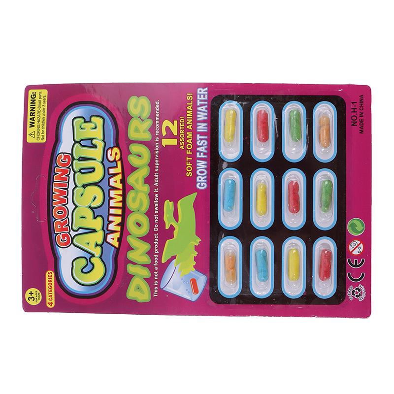 

12 шт./набор Мультяшные игрушки-динозавры Игрушка для ванны Растущая капсула 1 набор Волшебные мягкие