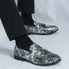 Large Size 48 Men's Fringed Loafers, Snake Leather Casual Leather Shoes, One Pedal, Lazy Beanie Shoes, Men's Shoes Burst