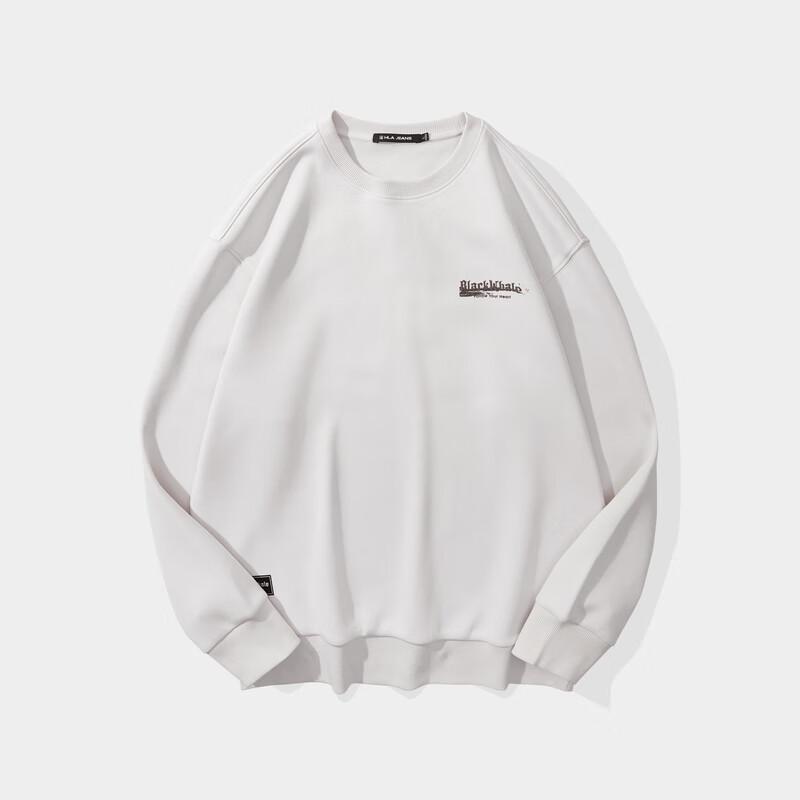 HLA Black Whale Men's Loose Fit Graphic Print Crewneck Sweatshirt