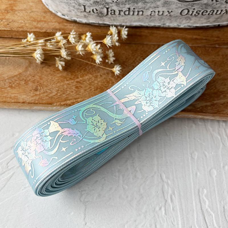 2.5cmx4.5m/Roll Packaging Ribbons Decorative Multiple Colors Brooch Badge Hot Stamping Pattern Headwear Hat Cartoon Gift Box