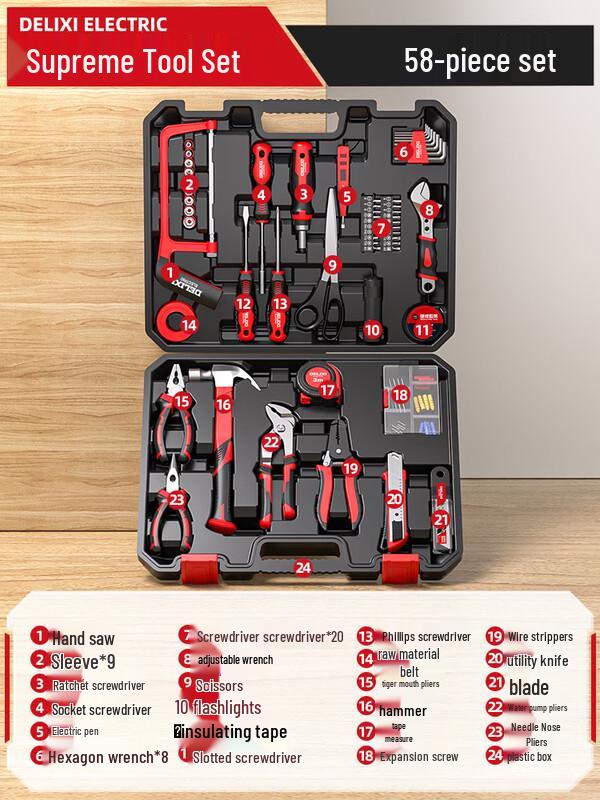 Allies Hardware 58-Piece Home Tool Kit