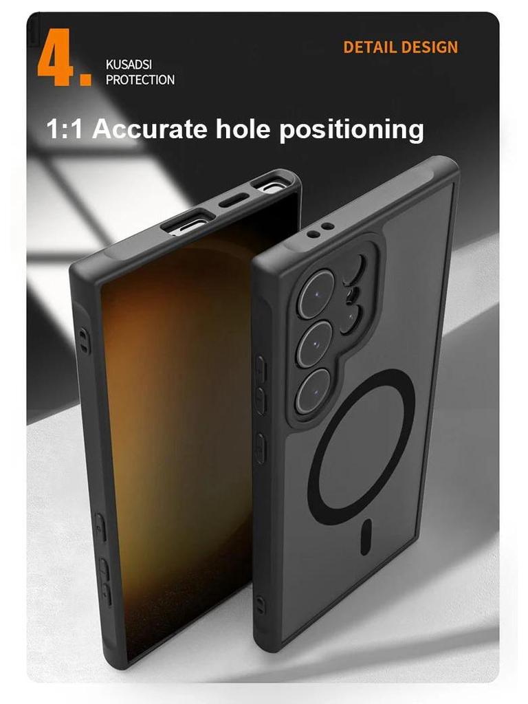 Magnetic Frosted Oil-Feel Phone Case for Samsung Galaxy S25/S24 Ultra/S22 Plus