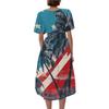 Women's Casual V-Neck Short-Sleeve Independence Day Print Dress