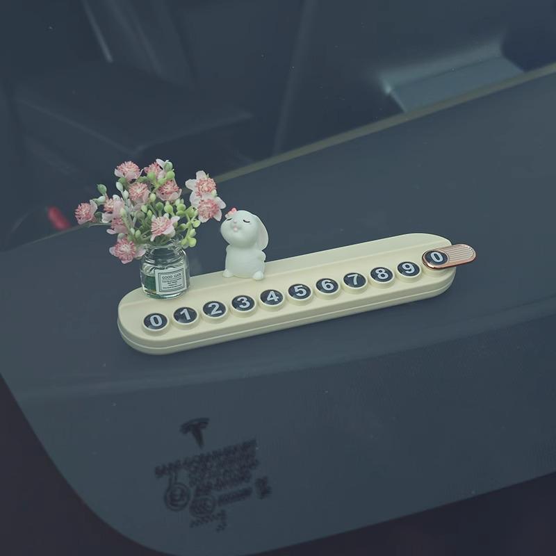 Cartoon Aromatherapy Car Number Plate for Temporary Parking