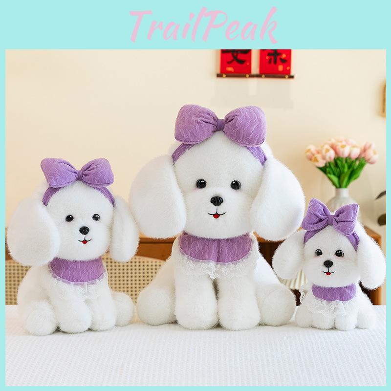 Teddy Bowknot Dog Plush Toy Stuffed Animal Doll Bedroom Decoration Gift Kids