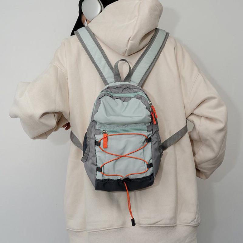 Color Block Cute Lightweight Student Backpack for Outdoor Travel