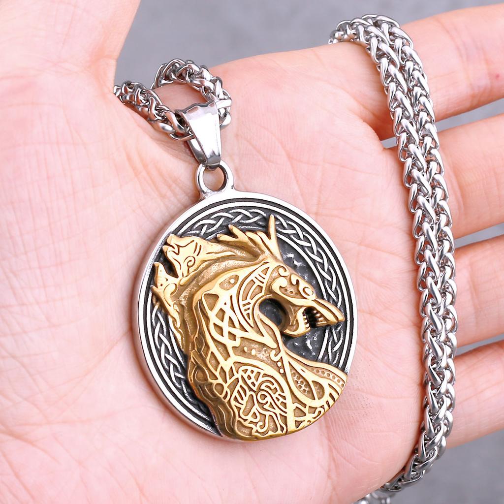 Colar Animal Corvo Dragão Viking Nórdico Vários Masculinos Pingente Amuleto de Odin Aço Inoxidável Moda Joias Vintage