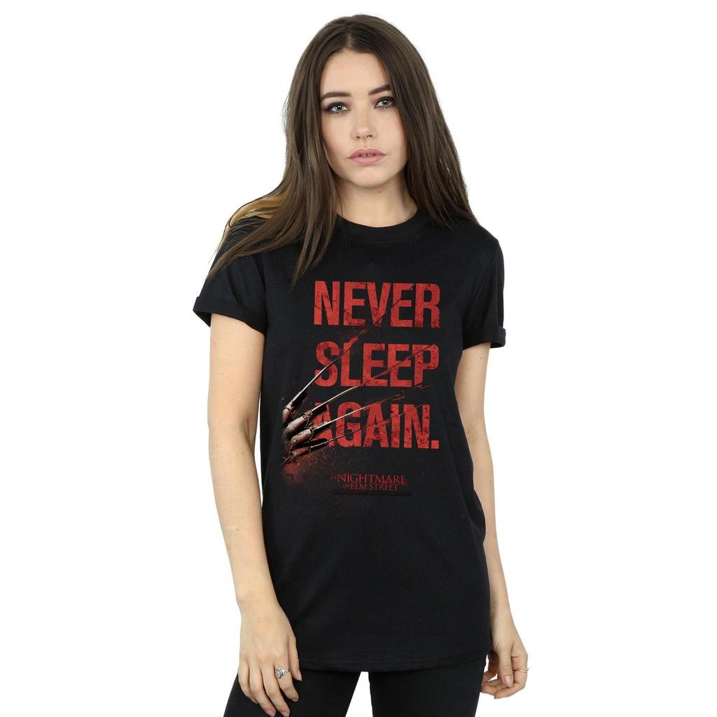 A Nightmare On Elm Street Womens/Ladies Never Sleep Again Cotton Boyfriend T-Shirt