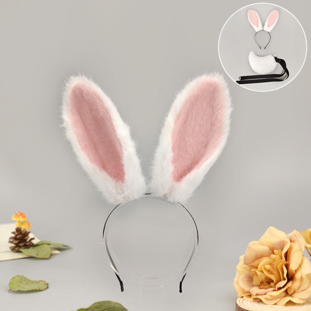 Animal Ear Long Rabbit Ears Headband Cute Decorative Headband Plush Bunny Ear Hair Hoop  Daily Wear