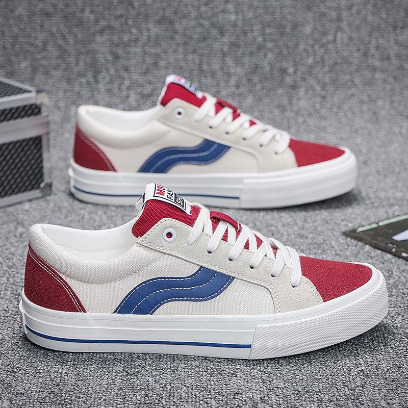 Farblich passende Canvas-Schuhe Herren Cashewblüte Low-Top Board Schuhe Retro Mandarinente Paarschuhe