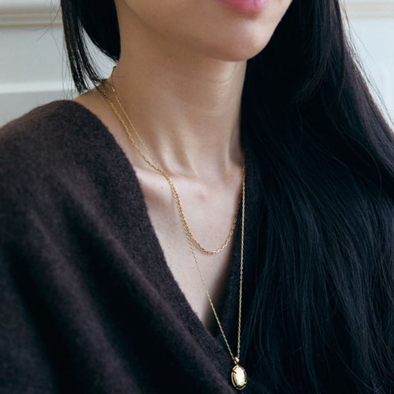 Goyu CABOCHON GOLD NECKLACE