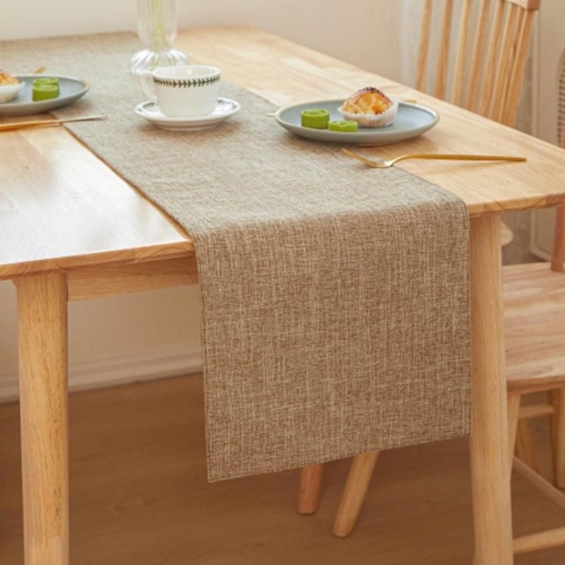Fold Resistant Polyester Table Runner Not Slip Plan Fade Proof Dyes Contemporary Dining Deck