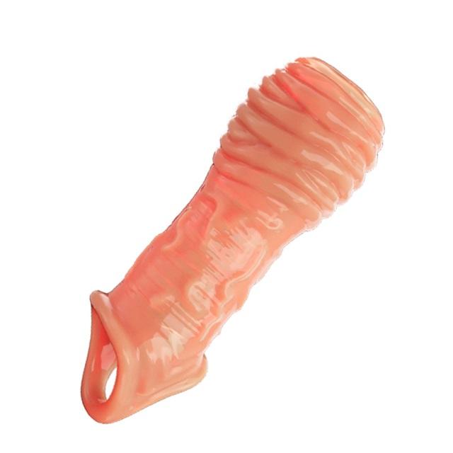 Reusable Penis Sleeve Extender Dick Glans Enlargement Condom Adult Sex Toys For Men Couples Cock Ring Delay Ejaculation Sex Shop