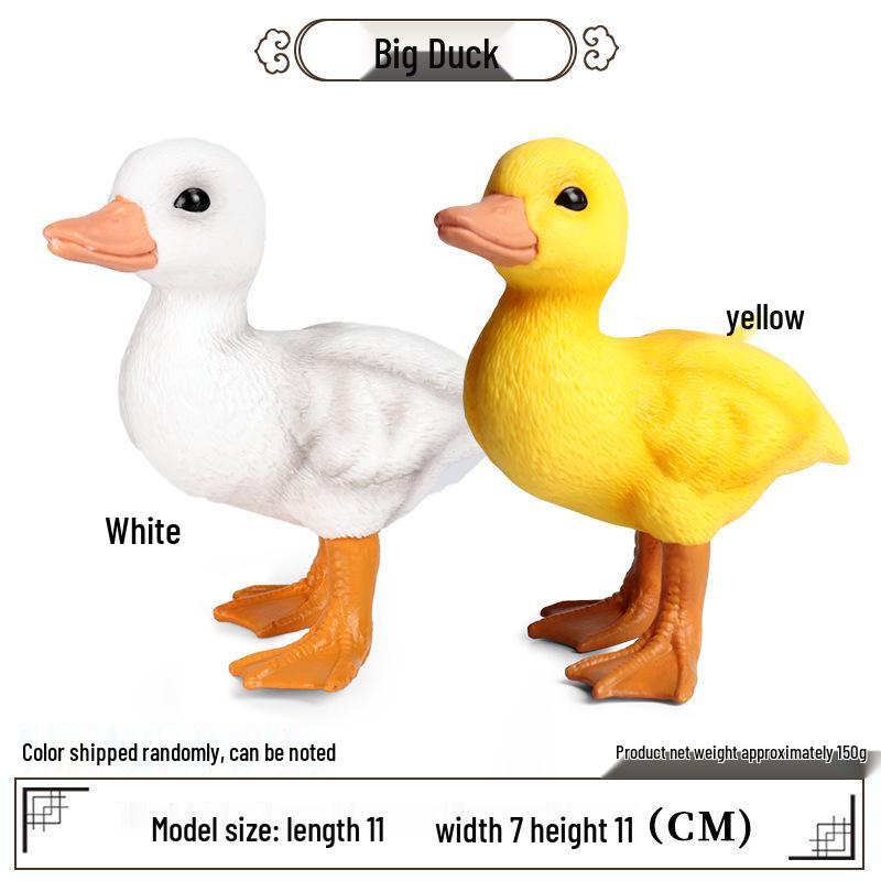 Realistic Farm Animal Models: Big Yellow Duck, Rooster, Turkey, Goose, and Swan