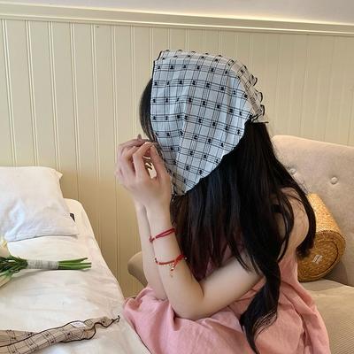 Cotton and Linen Triangle Scarf Headscarf Women's Pastoral Spring and Summer Fashion Scarf Sunscreen Tie Headband Scarf Silk Scarf