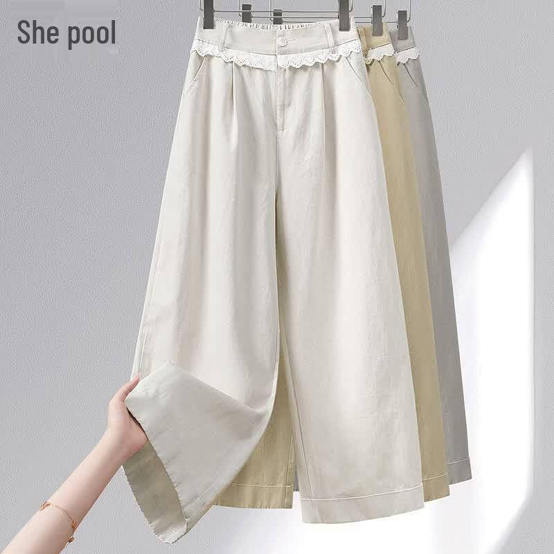 Women s High-Waist Lace Wide-Leg Pants S