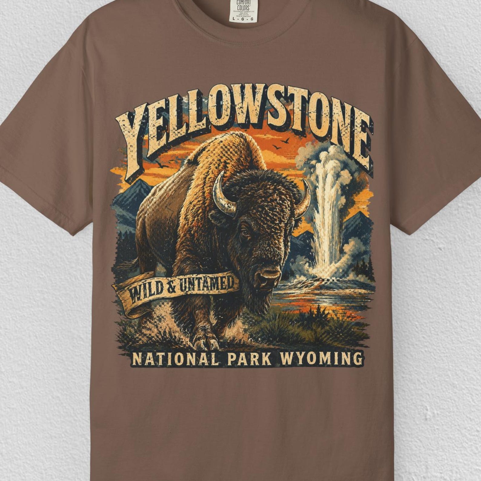 Comfort Colors National Park Shirt, Yellowstone National Park Tee, American Bison Tee,Wyoming Bison Shirt, Wild Park Tee,Trendy Travel Shirt 3XL